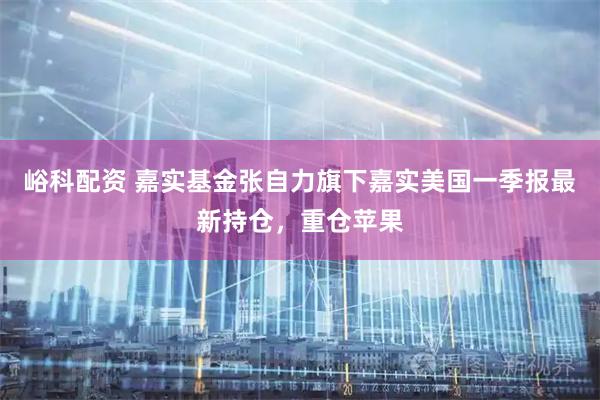 峪科配资 嘉实基金张自力旗下嘉实美国一季报最新持仓，重仓苹果