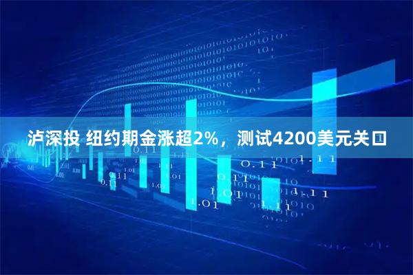 泸深投 纽约期金涨超2%，测试4200美元关口
